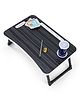 Smart Multipurpose Foldable Laptop Table with Cup Holder Solid Colour  - Black