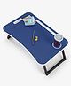 Smart Multipurpose Foldable Laptop Table with Cup Holder Solid Colour  - Blue