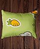 Mittenbooty baby soft Pillow with pollyfill filling -Carrot print Green