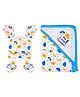 Mittenbooty 100% cotton Gift Set Baby hooded Wrap with matching Cap mittenbooty Set Umbrella - Blue
