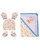 Mittenbooty 100% cotton Gift Set Baby hooded Wrap with matching Cap mittenbooty Set Giraffe - Yellow