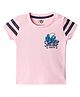 The Souled Store The Smurfs Featuring Half Sleeves Characters Printed Cotton Tee  - Pink