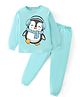 BLUSHES Full Sleeves Penguin  Printed Night Suit - Sea Green