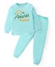 BLUSHES Full Sleeves Adventure Printed Night Suit - Sea Green
