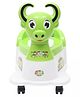 Muren Musical buffalo  Shape Potty Training Seat with Easy Grip Handles Wheel Removable Bowl-Green (Color May Vary)