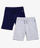 Campana  100% Cotton Terry Pack Of 2 Solid Shorts - Navy Blue & Grey