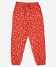 Campana Flower Printed Joggers  - Red