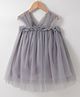 Kookie Kids Sleeveless Solid Color Party Frock - Grey
