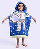 Yellow Bee Half Sleeves Astronaut Printed With Hooded Poncho Towel - Dark Blue & Grey