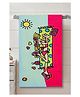 Yellow Bee Beach Girl Detailed Towel -  Light Blue & Pink