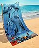Yellow Bee Dolphin Detailed Towel - Blue