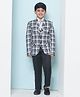 AJ Dezines Full Sleeves Solid & Checked 4 Piece Suit Set - White