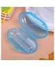 Neonate Care Baby Silicone Soft Bristles Finger Tooth Brush With Tongue Cleaner Back And Travel Protective Case Soft Baby Toothbrush For Babies Oral Hygienic Care - Blue