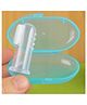 NeonateCare Baby Silicone Soft Bristles Finger Tooth Brush With Tongue Cleaner Back And Travel Protective Case Soft Baby Toothbrush For Babies Oral Hygienic Care - BLUE