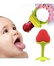 NeonateCare Silicone Fruit Teether and Ring Food Nibbler for Baby Pack of 2 ( 1 Ring Nibbler - 1 Fruit Teether) (Red)