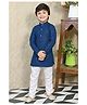 BT DEZINES Full Sleeves Chikankari Embroidered & Sequin Embellished Kurta & Pajama - Midnight Blue