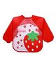 MOMISY Waterproof Smock Painting Apron for Kids Full Sleeve Feeding Bib for Babies Cartoon Animal Art for Infants Toddler Boys Girls (Red Strawberry)