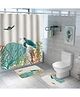 UMAI Shower Curtain (180X180 cm) & Bathmat 3 Pcs Set|6ft|Creative Vibrant Coloured Polyster Curtain Sets with Non-Slip Bath mats for Bathroom|Easy-Slide Curtains|Quick Dry,Soft Mats
