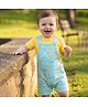 Babyoye  100% Oragnic Cotton Knit with Eco Jiva Finish Dungarees & Half Sleeves T-Shirt Sun & Text Print - Blue & Yellow