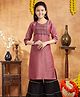 Aarika Three Fourth Sleeves Ethnic Motif Printed Straight Cut Kurta - Maroon