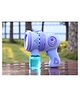 Happy Hues Automatic Space Bubble Gun Toy with Light and Bubble Solution -Leak-Proof Bubble Machine for Kids - Blue