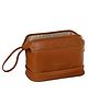 MOMISY Large Capacity Cosmetic Travel Bag, Women's Makeup Travel Bag Portable Leather Cosmetics Bag, Makeup Storage Bags with Handle and Divider, Wide Opening Cosmetic/Makeup Organizer (Brown)