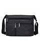 MOMISY Canvas Sling Cross Body Bag Travel Side Bag Messenger Bag  Multi Pocket Shoulder Bag Money Bag for Boys & Girls (Black)