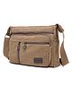 MOMISY Canvas Sling Cross Body Bag Travel Side Bag Messenger Bag Bag Multi Pocket Shoulder Bag Money Bag for Boys & Girls (Brown)