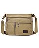 MOMISY Canvas Sling Cross Body Bag Travel Side Bag Messenger Bag Bag Multi Pocket Shoulder Bag Money Bag for Boys & Girls (Khaki)