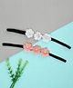 Funkrafts Set Of 2 Floral Detailed Headbands - Peach &  White