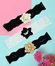 Funkrafts Set Of 3 Floral Detailed Headbands - Black  White & Beige