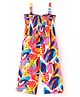 Babyhug Single Jersey Knit Sleeveless Jumpsuits With Floral Print - Multicolour
