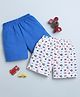 BUMZEE Pack Of 2 Solid & Fish Printed Shorts - Royal Blue & White