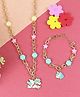 Asthetika Unicorn  Charm Detailed Necklace & Bracelet Set -  Blue