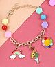 Asthetika Rainbow & Happy Text Embellished Bracelet - Pink Blue Yellow & Orange