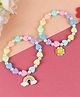 Asthetika Set Of 2 Unicorn Rainbow Multi-Charms Beaded Bracelets - Pink & Purple