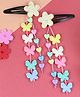 Asthetika Set Of 2 Shimmered Stars Butterfly Beaded Tassel Embellished Tic Tac Hair Clips - Blue Purple & Yellow