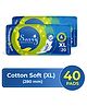 Savvy Maxi Cotton XL Sanitary Pads (280mm) for Heavy Flow with Leakage Protection | Super Absorption-Pack of 2 (40 Pads)