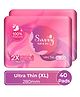 Savvy Ultra Thin XL (280mm) Sanitary Pads For Heavy Flow with Leaklock Protection | Super Absorption-Pack of 2 (40 Pads)
