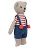POMME Knitted Teddy Soft Toy Brown - Height 34 cm