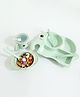 Elephant Shaped Feeding Set with  Spoon Fork & Chopstick - Green