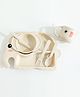 Elephant Shaped Feeding Set with  Spoon Fork & Chopstick - Beige