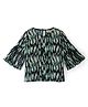 Hugsntugs Cotton Half Bell Sleeves Abstract Print Top -  Green