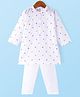 Babyhug 100% Cotton Woven Embroidered Full Sleeves Kurta Pyjama Set Solid Colour - White