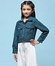 BIBA Full Sleeves Solid  Jacket - Teal Blue