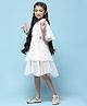 BIBA Half Sleeves Swiss Dots Embroidered Layered Dress  -  White