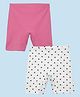 Mackly Pack of 2 Cotton Elastane Solid & Stars Printed Shorts - White & Pink