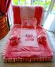 SAFE N CUTE Baby Sleeping 5 Items Bedding Set with Two puppies -Peach