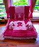 SAFE N CUTE Baby Sleeping 5 Items Bedding Set with Two puppies -Pink  Magenta