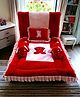 SAFE N CUTE Baby Sleeping 5 Items Bedding Set with Two puppies -Red peach